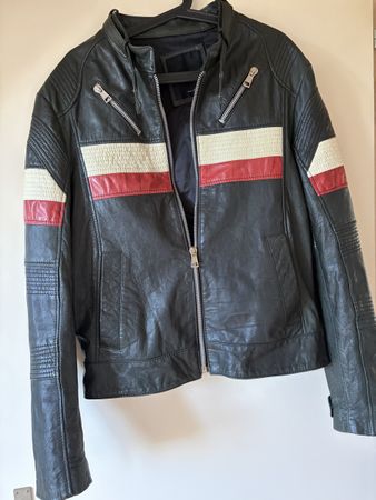 Herren Echt Lederjacke Original Leonardo schwarz