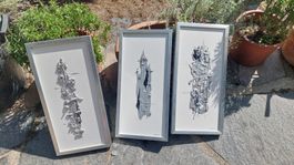 Exklusives 3er-Kunstset aus Galerie in Ascona  Strukturkunst