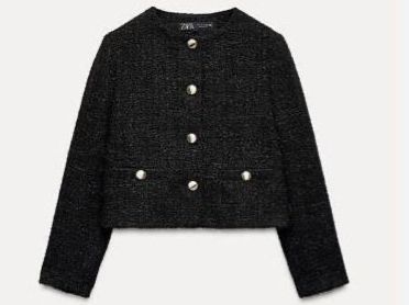 Zara Black Tweed Jacket: Size S / M