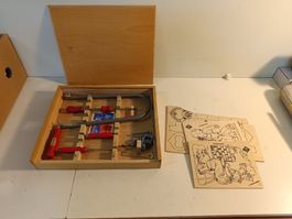 Werkzeugkasten, Vintage, Holz für Kinder. (nov284)