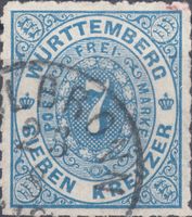 Württemberg 39 7 Kreuzer Ziffern im Oval Ausgabe gestempelt
