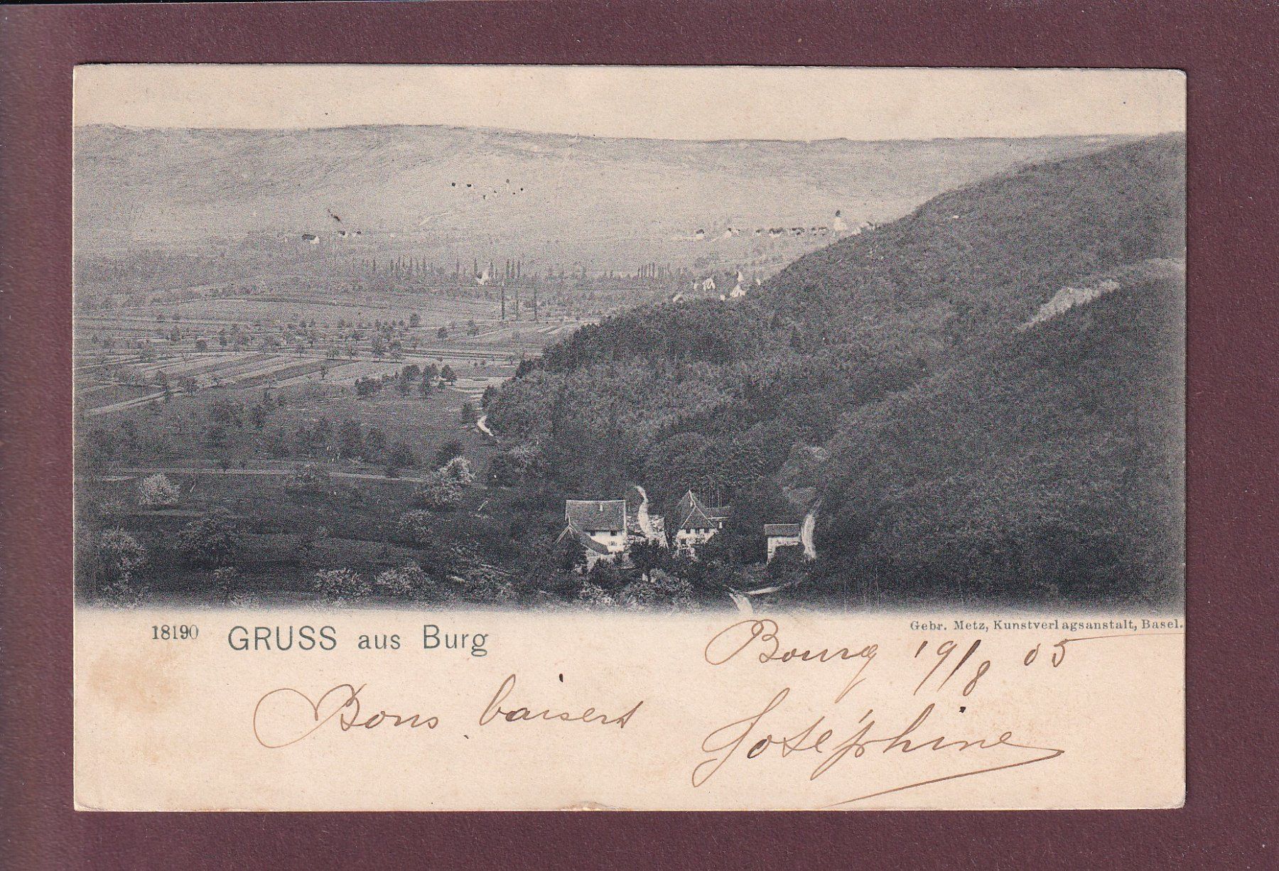 Cartoline postali: Gruss aus BURG - 1905 – Usato da Pully venduto da nicecards