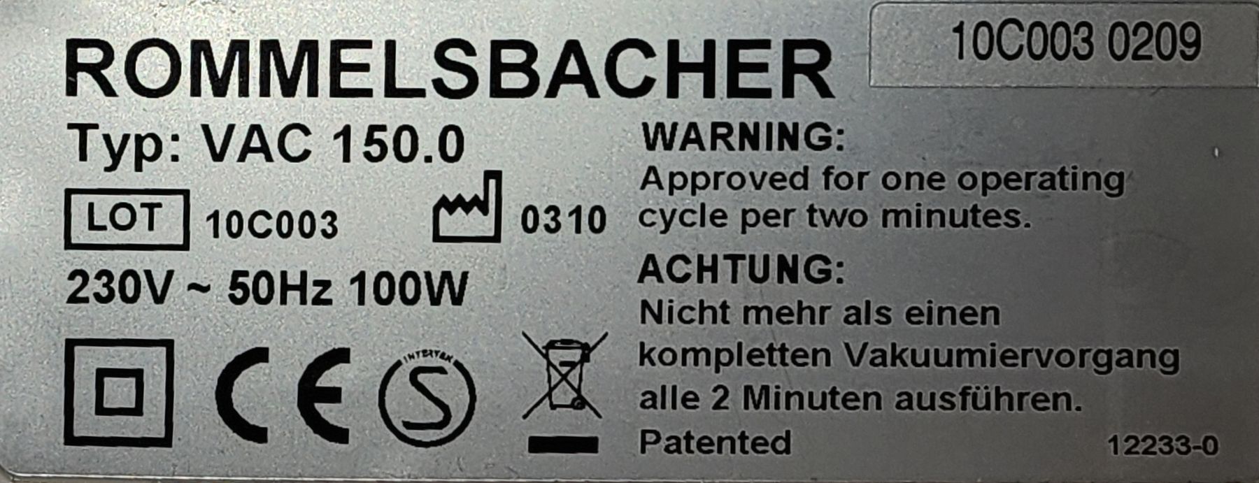 Elettrodomestici da cucina: Rommelsbacher Smarty Vakuumierer – Usato da Ehrendingen venduto da Ma1900 3