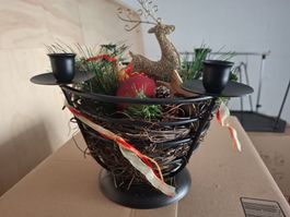 Adventsgesteck/Weihnachtsgesteck mit Rehkitz, sehr schön