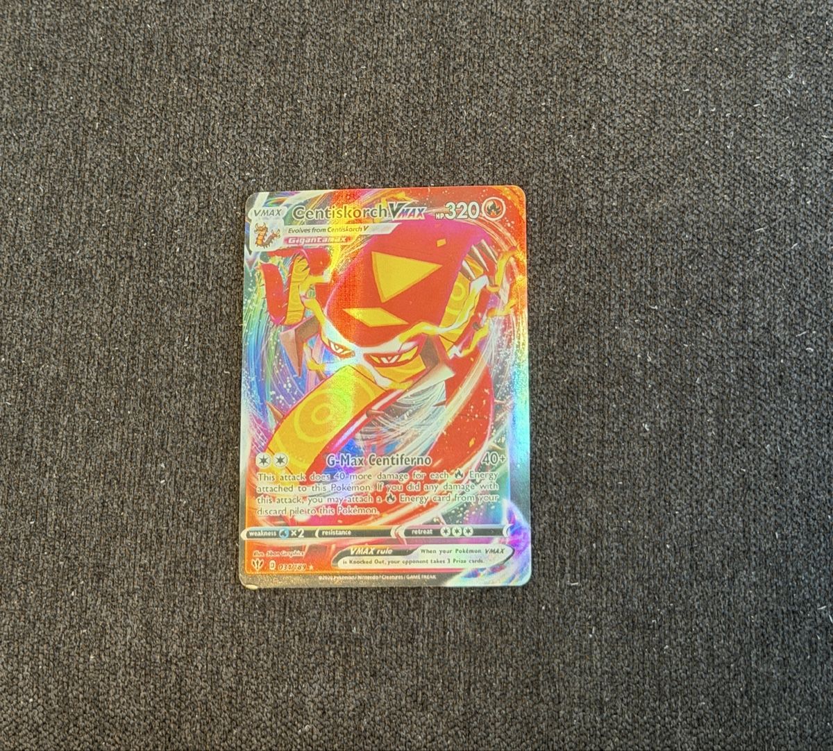 Pokémon Sammelbilder & Trading cards: Pokémon Centiskorch VMAX 034/189 – Gebraucht aus Liestal von arl_6tv7
