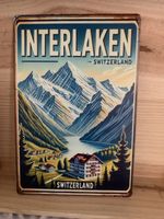 Plaque métal vintage Interlaken Suisse