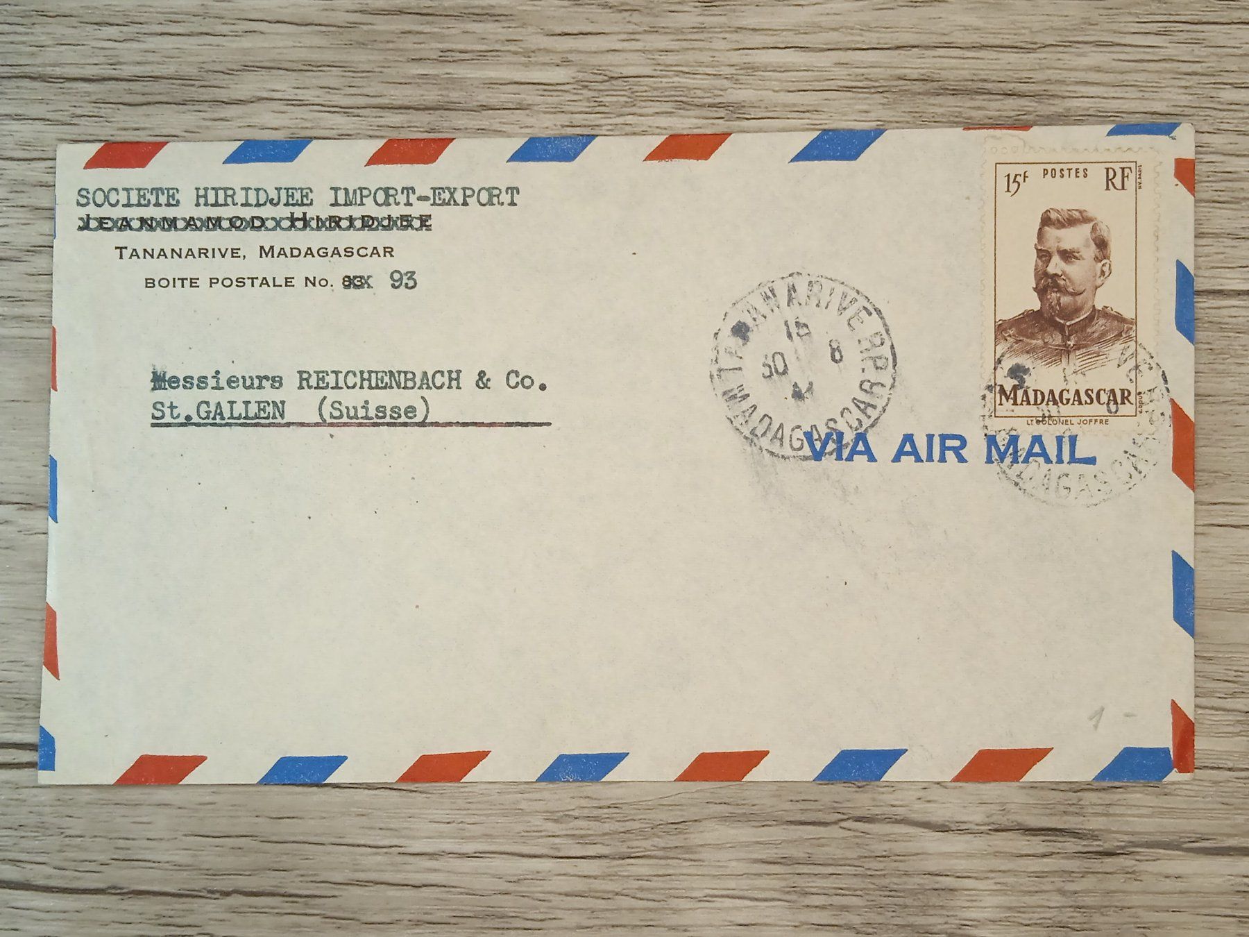 Alle Briefmarken: TR56 Enveloppe + Timbre Madagascar 19xx – Gebraucht aus Cousset von Patrick_Collections