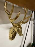 Hirschkopf zum Hängen/Alu-Gold/Neu/OVP