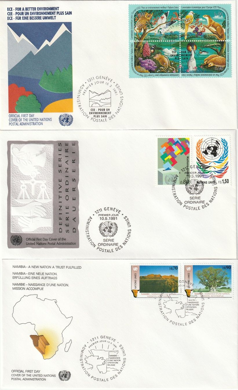 Tutti i francobolli: UNO-in Schweizer Währung: 9 FDC 1991 – Nuovo (secondo la descrizione) da Buttisholz venduto da wbr_wdw8