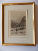 Klosters Xylographie von Weber Goldrahmen