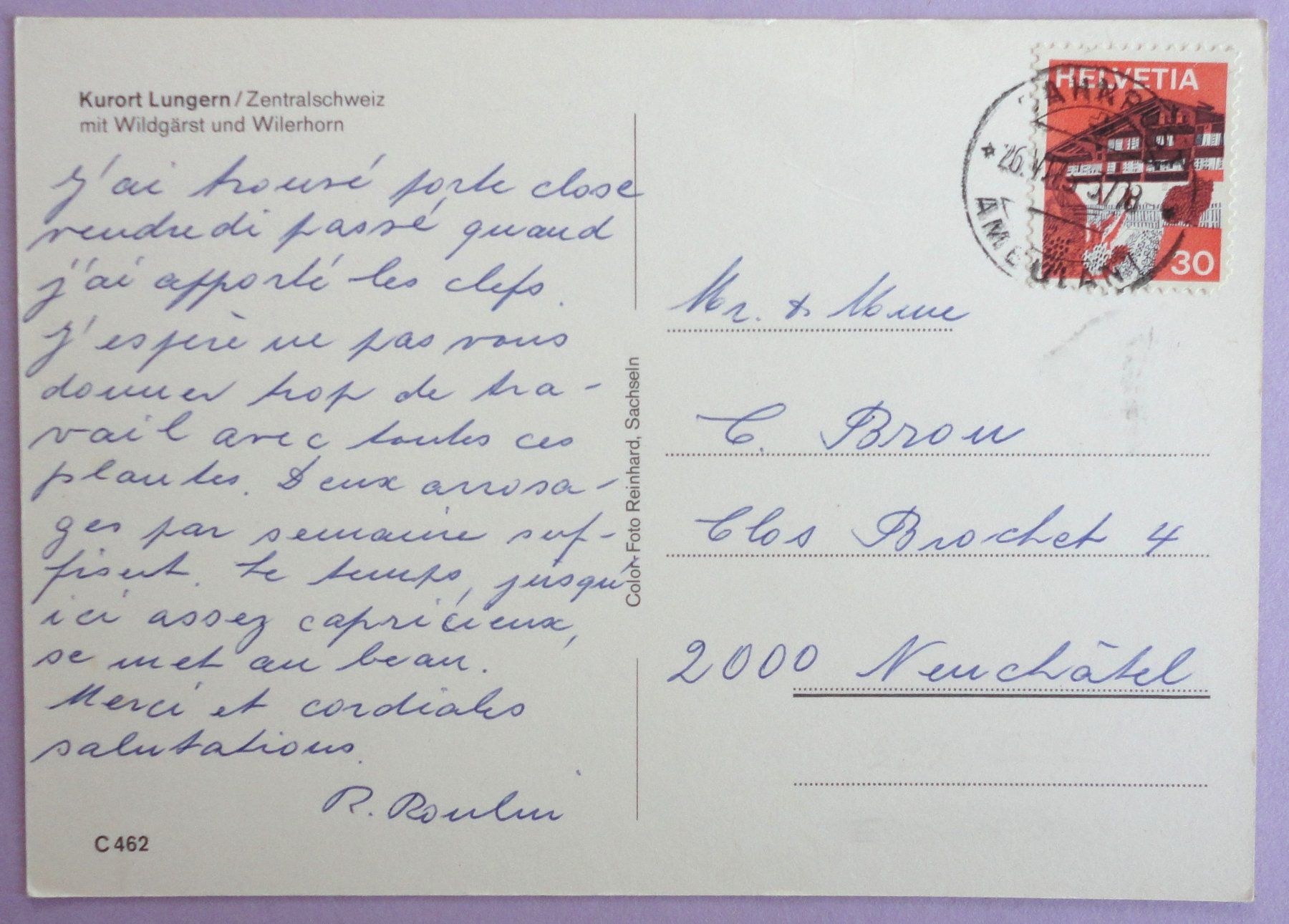 Cartoline postali: Kurort Lungern / Zentralschweiz – Usato da Fétigny venduto da Billy2miny 1
