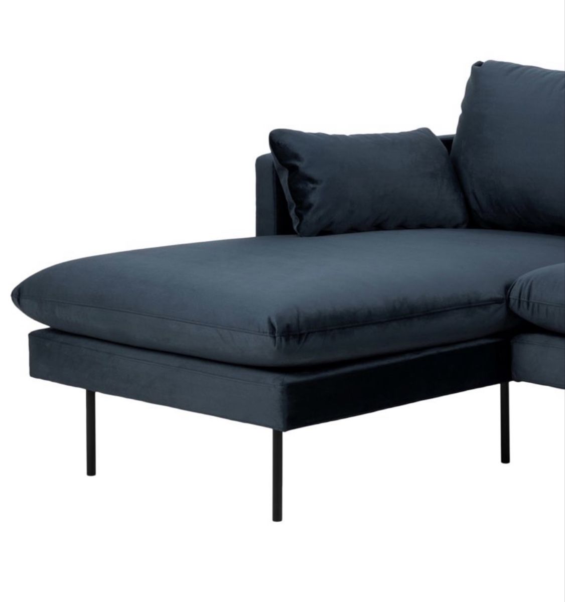 Divani: Ecksofa Sofa Ellens III Samt dunkelblau – Nuovo (secondo la descrizione) da Siebnen venduto da sellingmystuff1 5