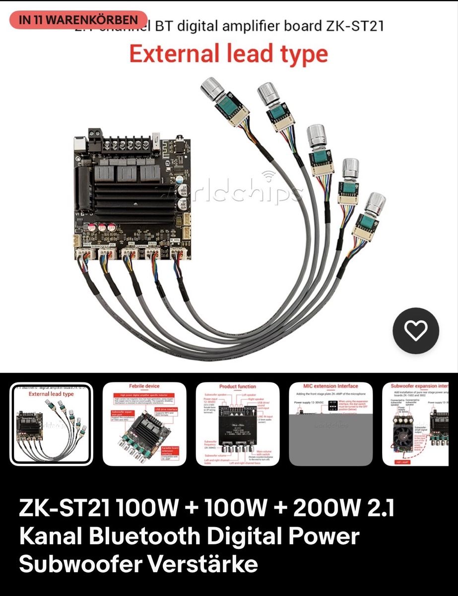 Verstärker: 2 Stk. Bluetooth 2.1 Verstärker 200W – Neu (gemäss Beschreibung) aus Thunstetten von D_aernscht