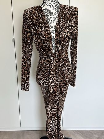 Damen Kleid Leo Muster Grösse Uneuwertig
