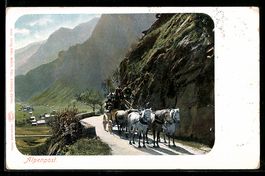 AK Alpenpost, Postkutsche unterwegs