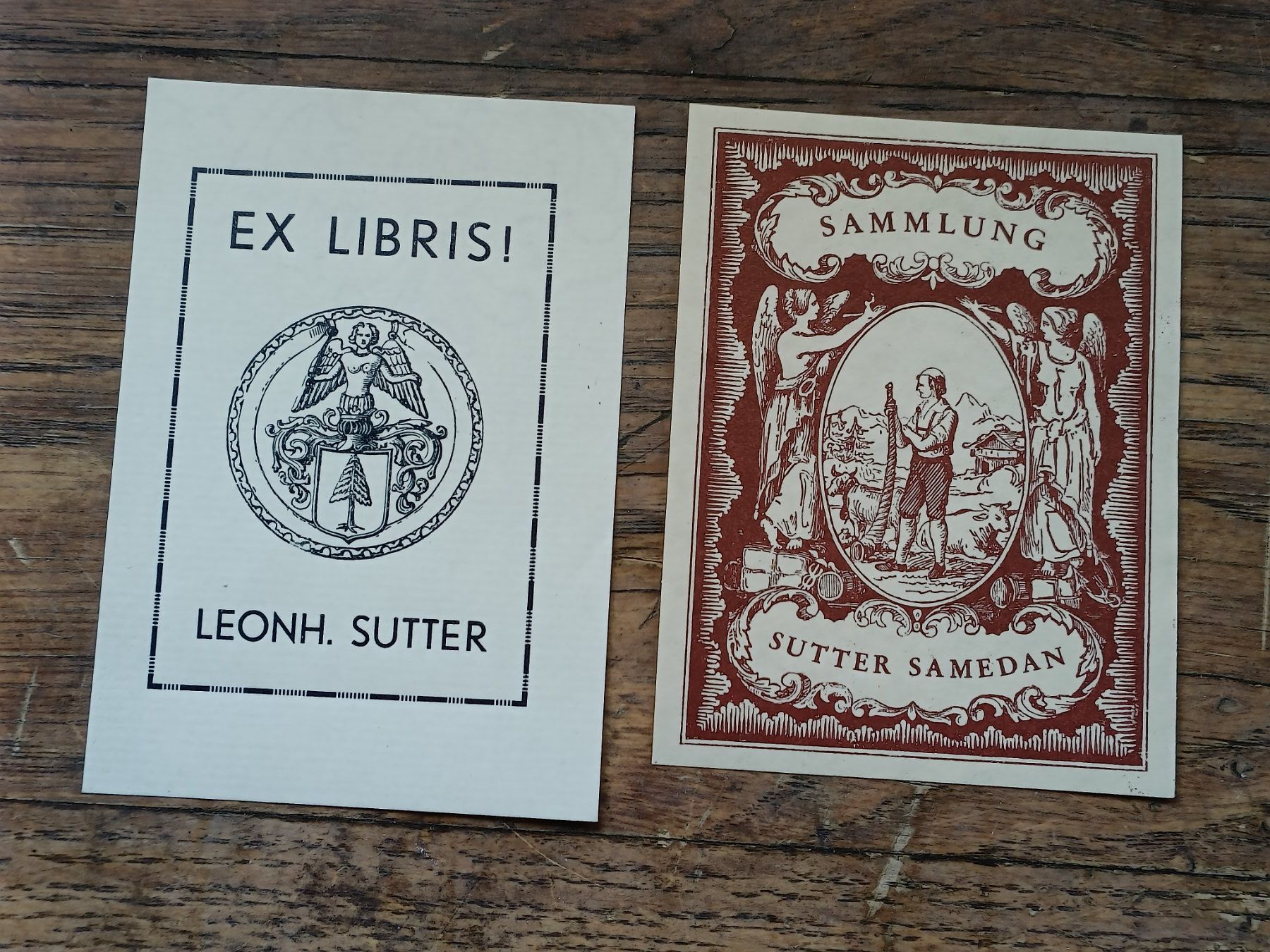 Cartoline postali: Ex Libris Etikette / Sammlung Sutter Samedan - Samaden – Usato da Brugg AG venduto da Ente015