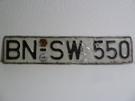Nummernschild / Kfz-Kennzeichen Deutschland BN-SW 550 (Bonn)