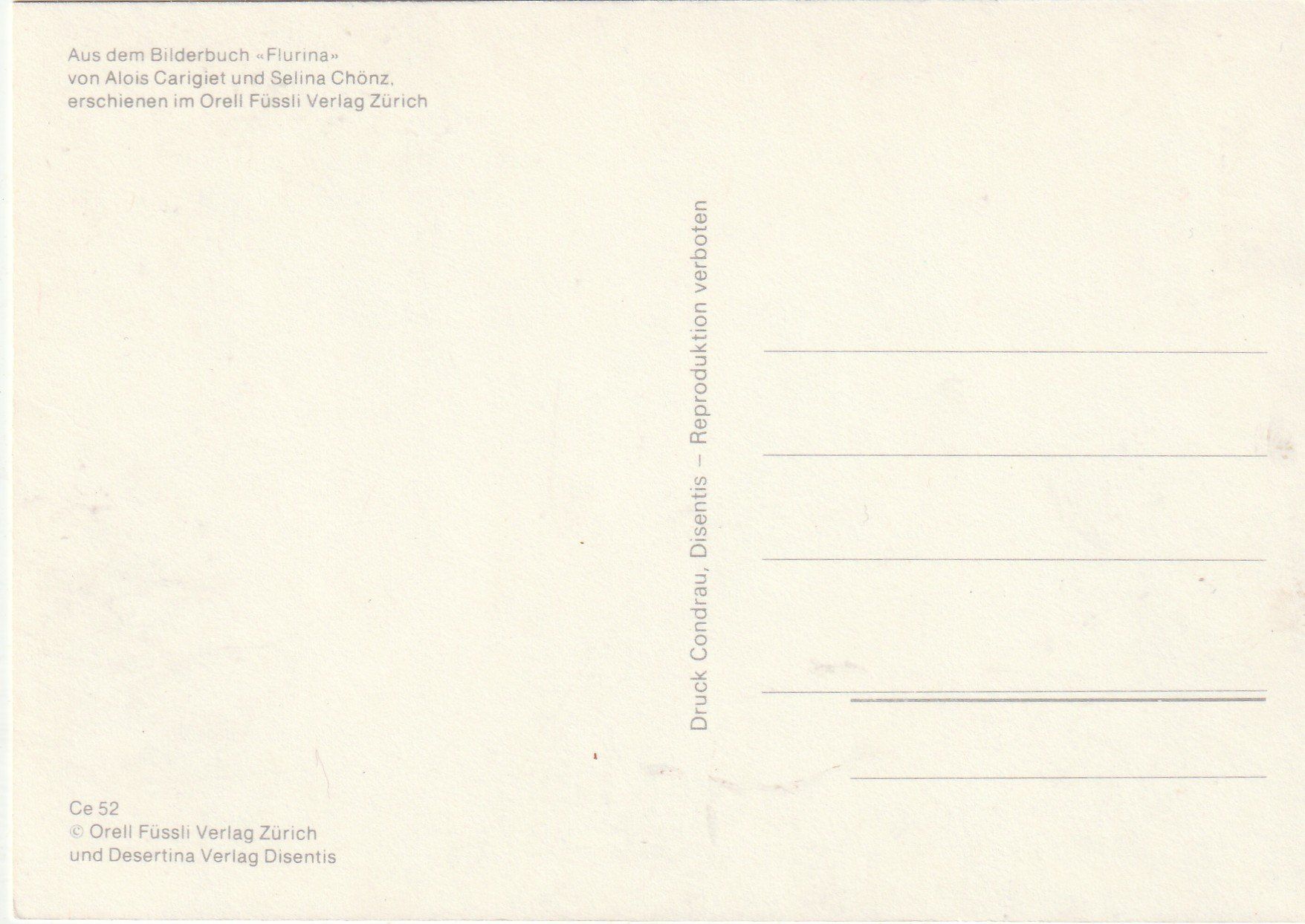 Cartoline postali: Alois Carigiet Malerei – Usato da Lumbrein venduto da made02 1