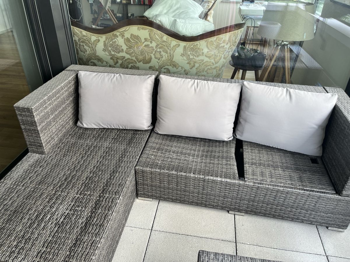 Micasa Sedie a sdraio: Gartensessel-Lounge aus Rattan, grau, – Usato da Cham venduto da chanel3