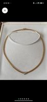 💎 Omega-Collier 750 Gelbgold (18K) mit Diamant in Weißgold 