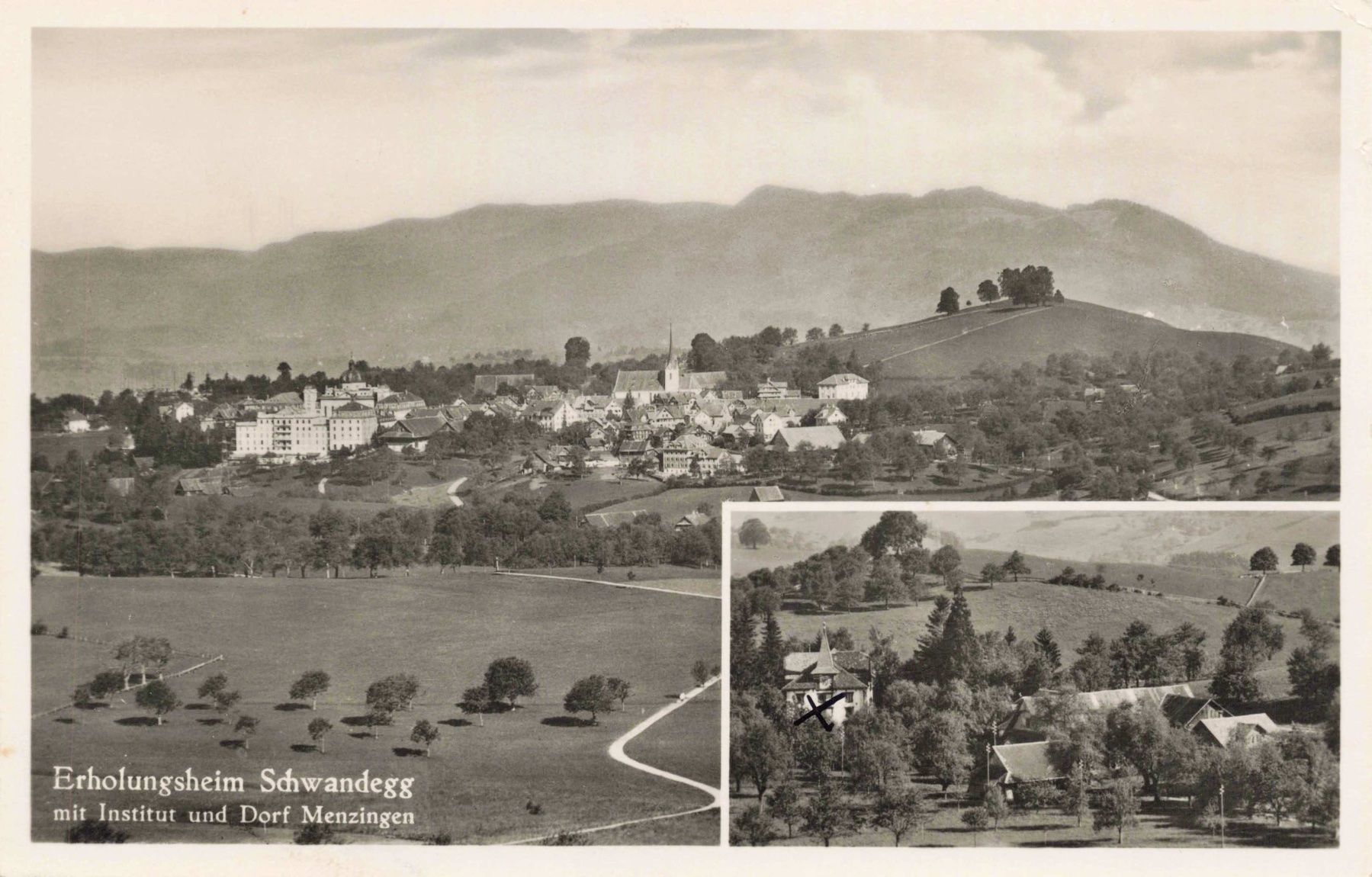 Cartoline postali: Erholungsheim schwandegg Institut Dorf menzingen – Usato da Biasca venduto da Blenio71