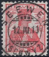 SEEWEN (SCHWYZ) 12.III.10 - Vollstempel auf Helvetia