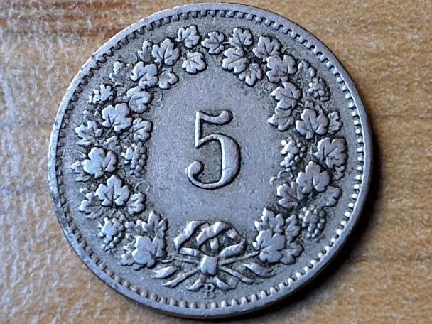 Tutti le monete: 5 Rappen 1905 – Usato da Münchenstein venduto da purbach1 5
