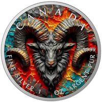 2025 Canada Farbiger Round Aries Stone Zodiac 1Oz Silber Col
