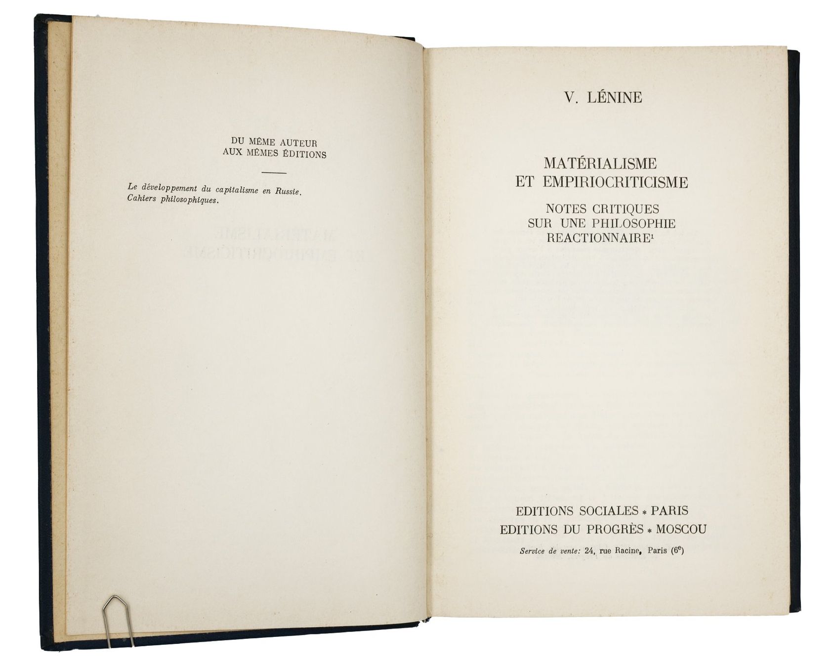 Bücher: MATÉRIALISME ET EMPIRIOCRITICISME "Lénine" Édition - 1973 – Gebraucht aus Onex von Lagorel 3