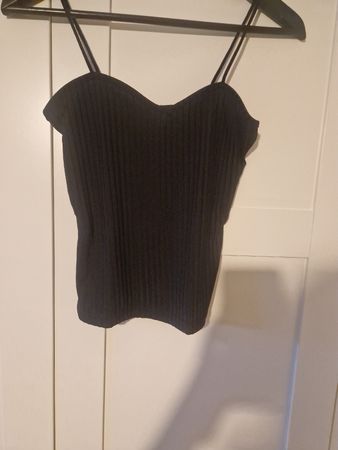 Schwarzes Top Gr. XS Damen Sommer elegant gerippt