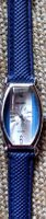 Elegante Damenuhr mit blauem Lederarmband, Top Zustand