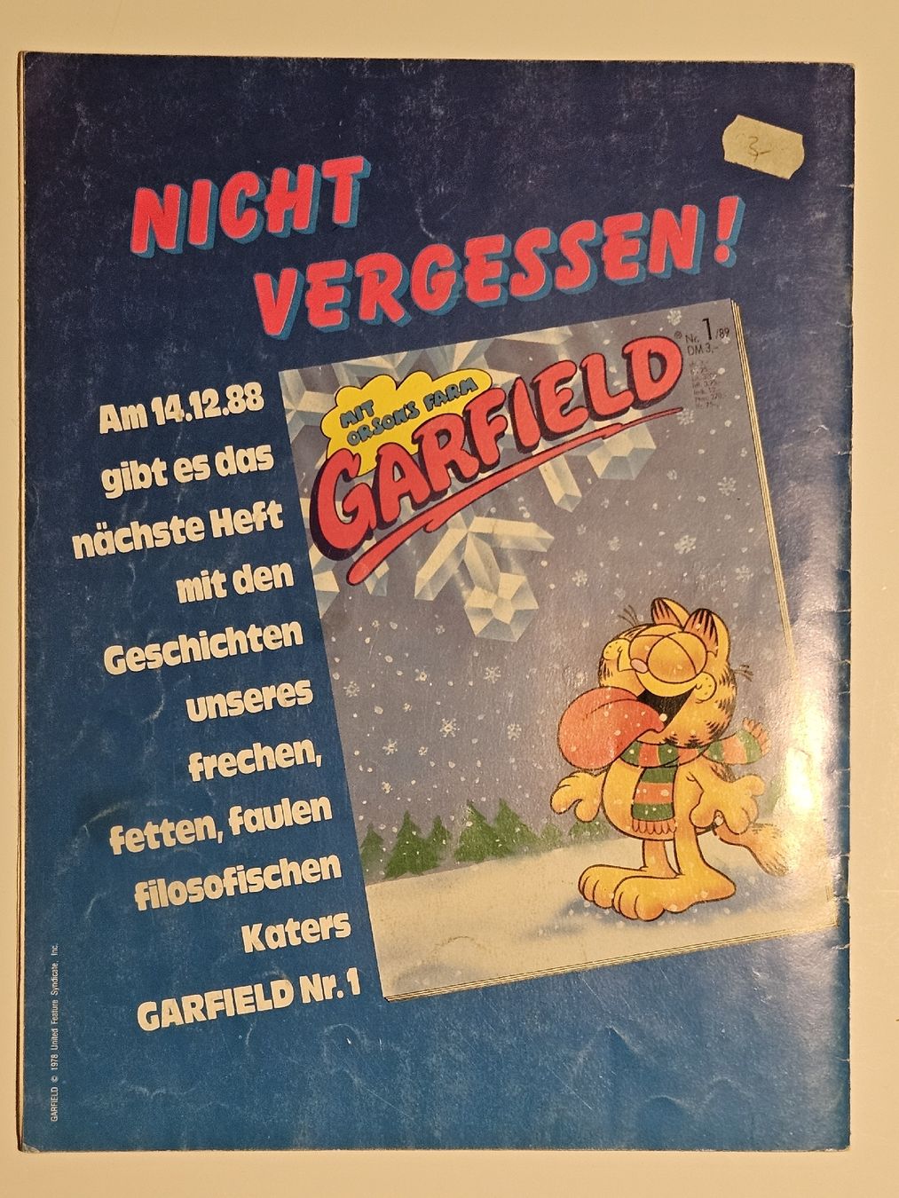 Fumetti: Garfield Comic-Heft Nr. 12 / #WT18 – Usato da Oberdorf BL venduto da BaldenEagle 3