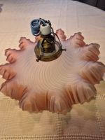 Lampe ancienne en verre et laiton