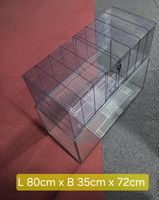 Käfig Glas Bodenteil Metallaufsatz 80x35x72cm