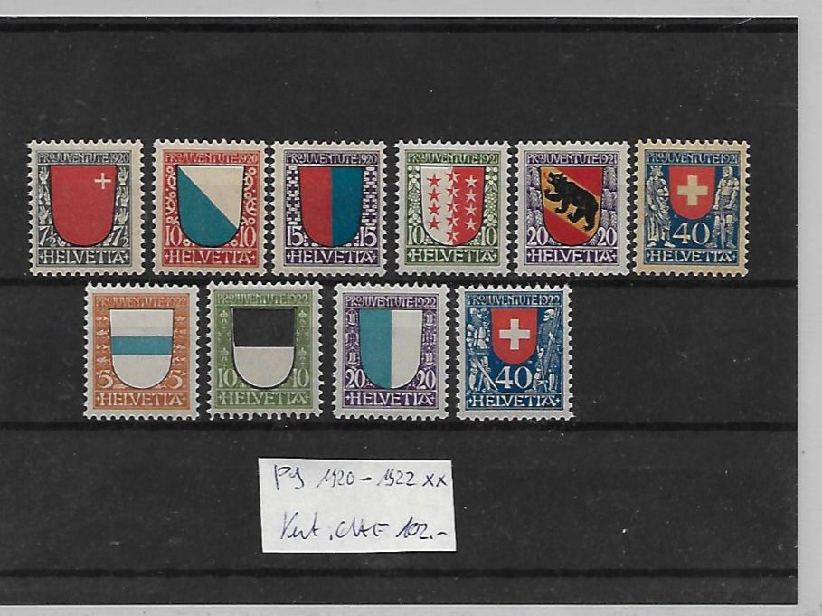 Alle Briefmarken: PJ 1920 - 1922 ** Kat: CHF 102.- – Neu (gemäss Beschreibung) aus Basel von Ilp