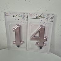 Geburtstagskerzen Zahl 1 und 4 Rosegold
