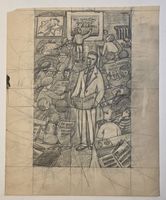 Lill Tschudi Original Zeichnung/Linolschnitt 41x33cm