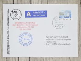 CL12 Enveloppe + Timbre Suisse 1998 Thème Aviation