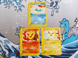 Japanische Promo Pokemonkarten Flareon, Vaporeon, Jolteon