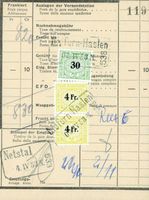 1953/56: Eisenbahnmarken auf Formularen