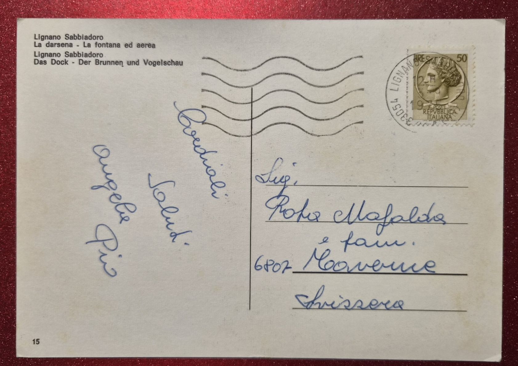 Cartoline postali: Lignano Sabbiadoro - Das Dock 1975 – Usato da Melchnau venduto da Arthurius 1