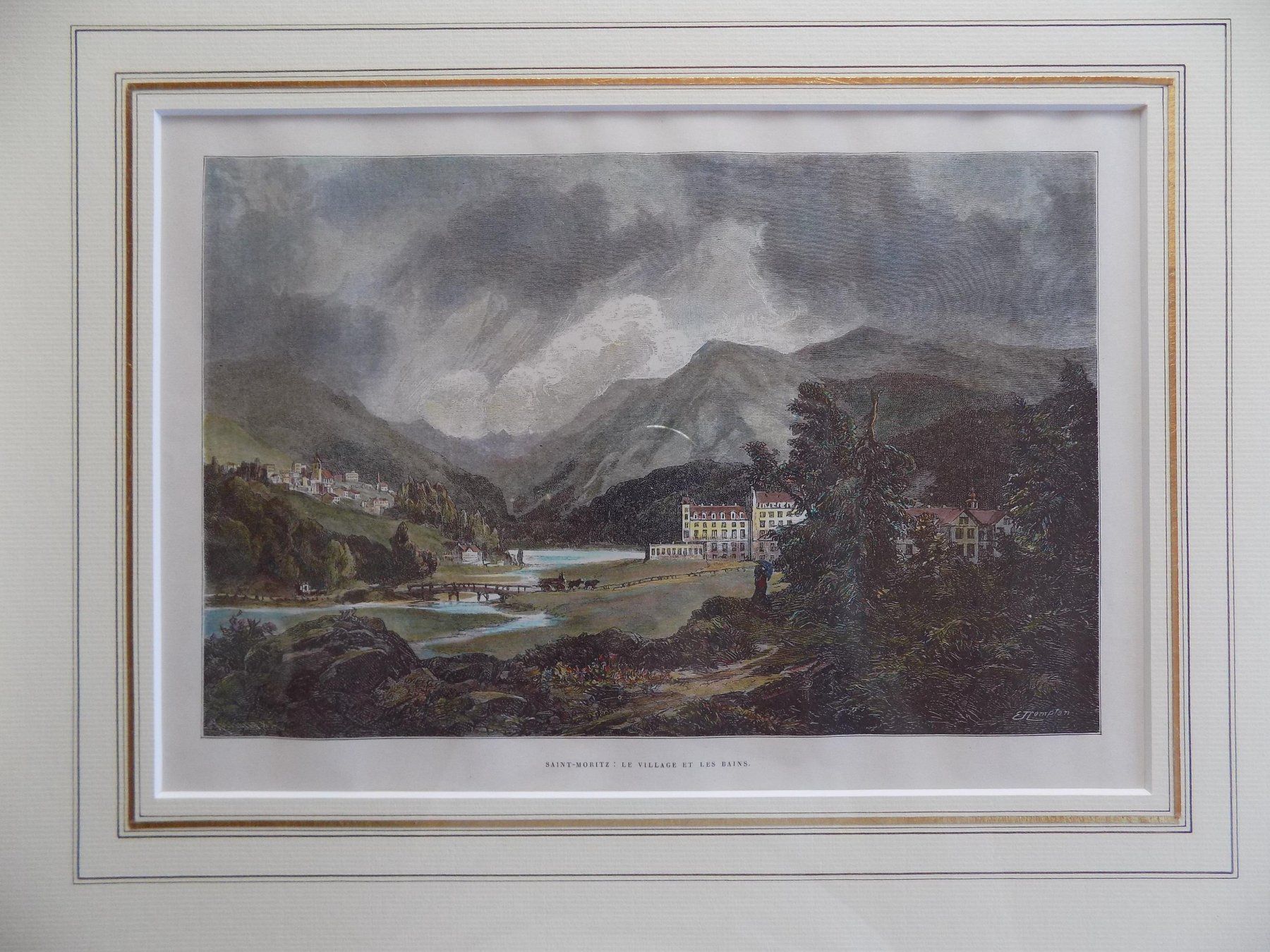 Gravures: St.Moritz Bad koloriert – D'occasion à Risch par Rischli15 1