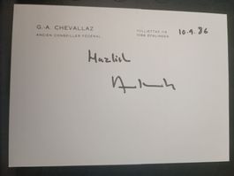 Georges-André Chevalaz - a.Bundesrat - handsigniert- † 2002