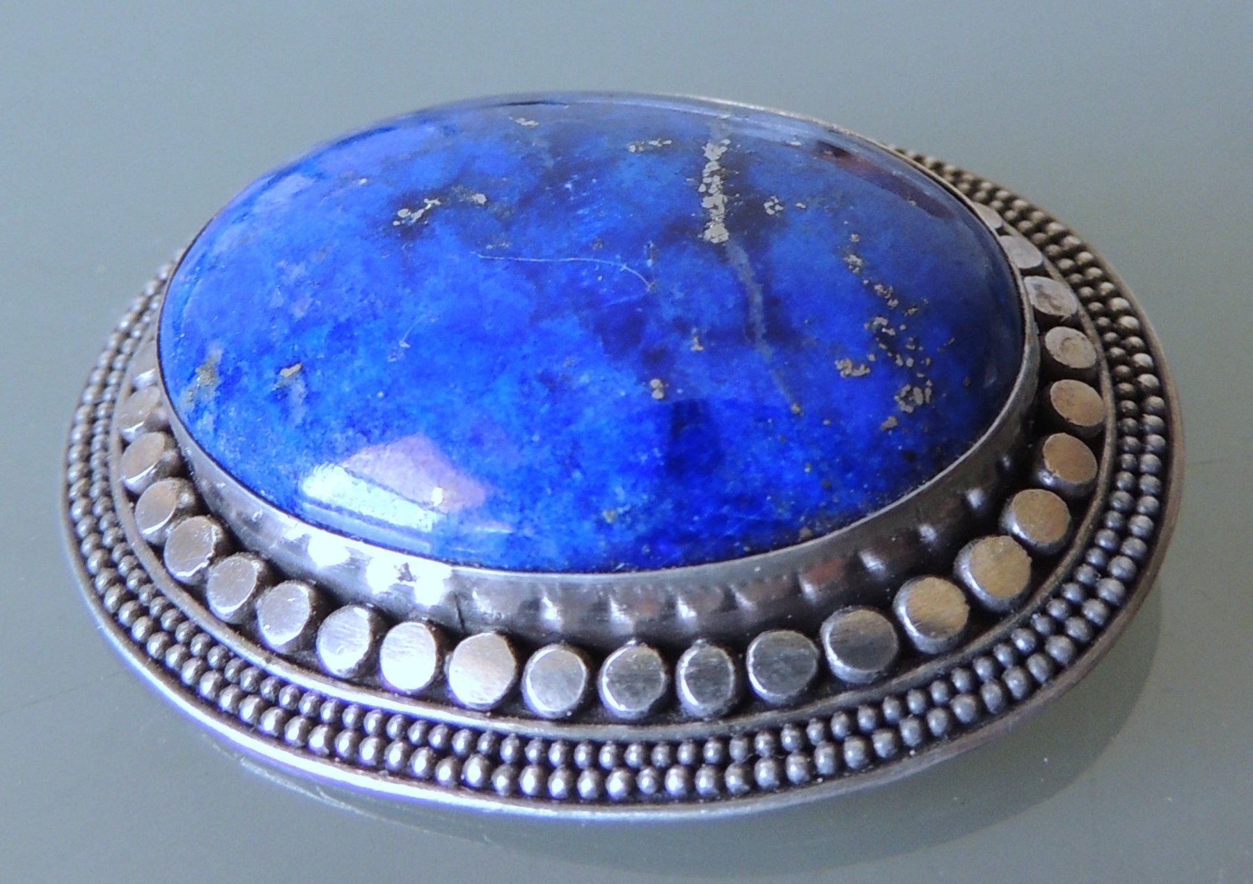 Spille & Fermagli: Silber 925 Lapislazuli Brosche 40 x 32 mm – Usato da Waldenburg venduto da schaller707 1