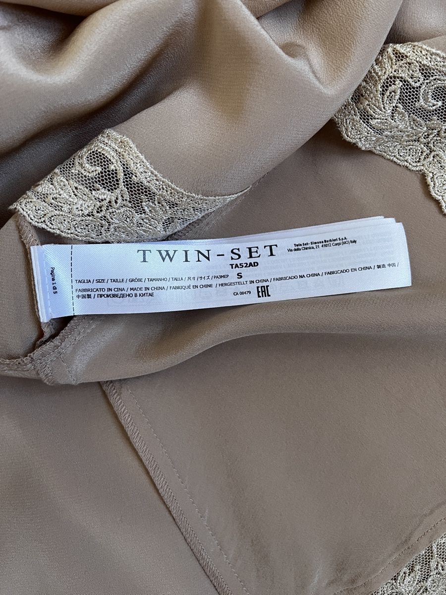 Twinset Top: Twin-Set Top Grösse S, Seide/Viskose mit Spitze – Usato da Zürich venduto da Kleanthy 3