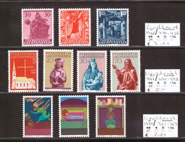 Liechtenstein: 3 Sätze Weihnachtsmarken: 1962+1966+1980