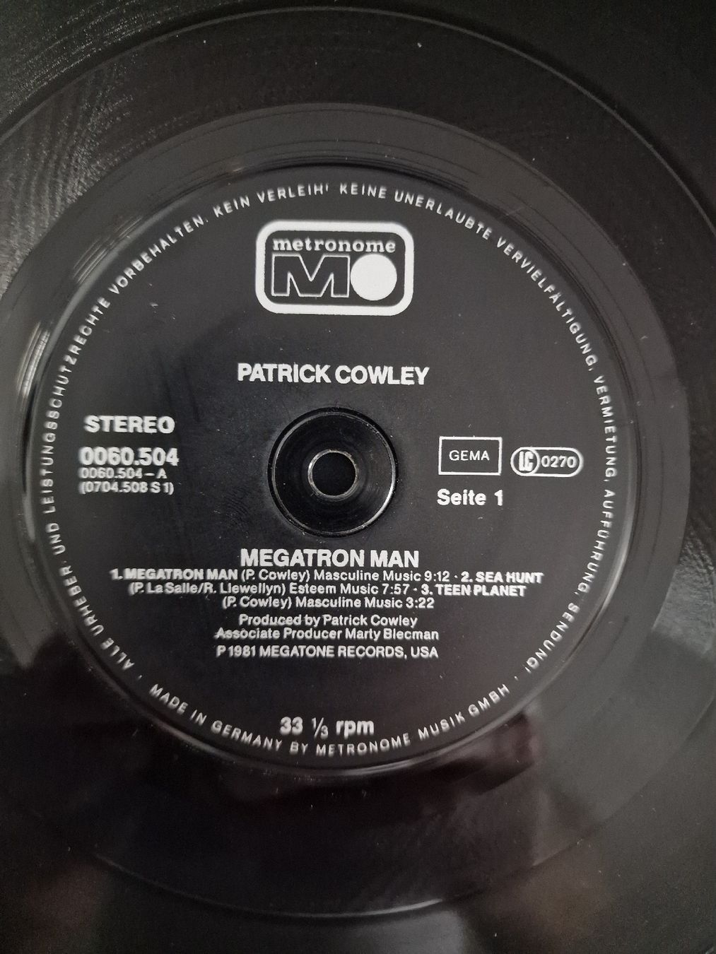 Dischi in vinile: Patrick Cowley - Megatron Man – Usato da Pfaffnau venduto da gunport 1