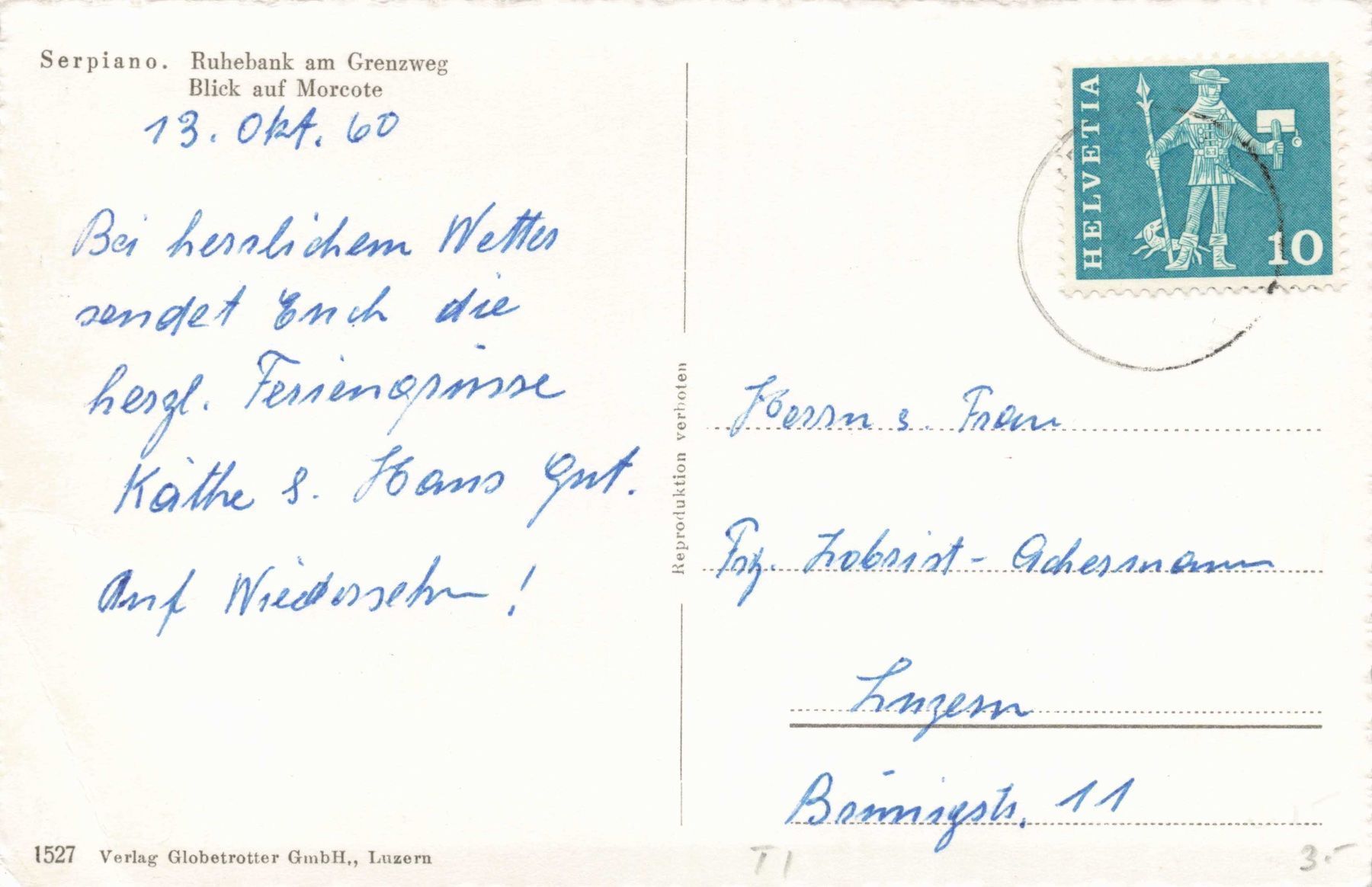 Ansichtskarten: Serpiano Morcote A – Gebraucht aus Biasca von Blenio71 1
