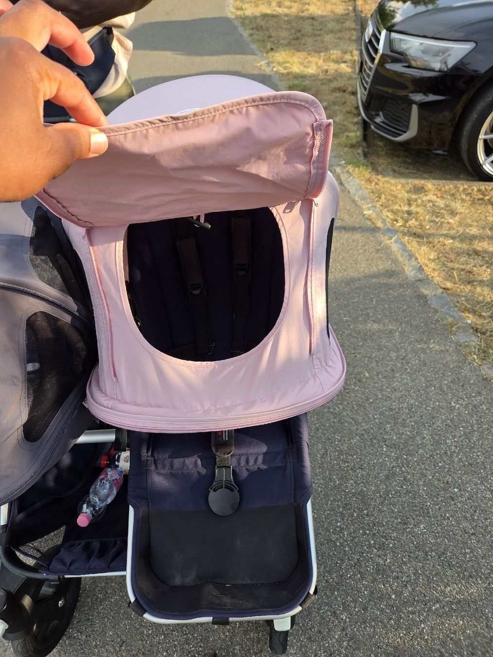 Bugaboo Kinderwagen: bugaboo donkey Sonnendach 2x Rosa und Grau – Gebraucht aus Zollikofen von rsv_5sp8 2