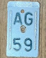 AG 59 - VELONUMMER - FAHRRADSCHILD - PLAQUE DE VELO - AG 59